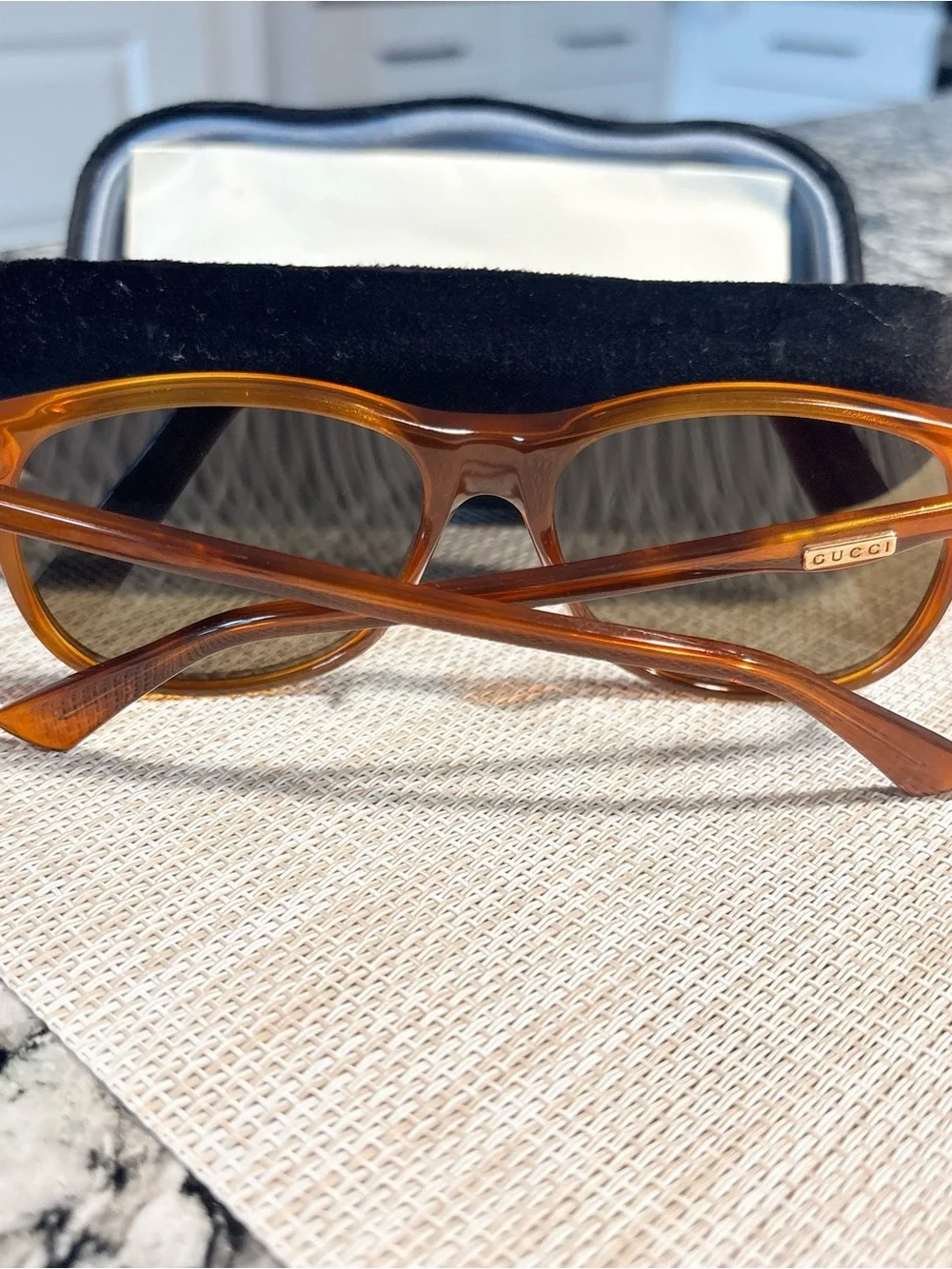Gucci Brown Square Sunglasses - Classic Designer Shades